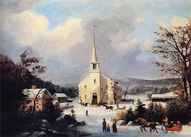 George Henry Durrie Going to Church oil painting picture